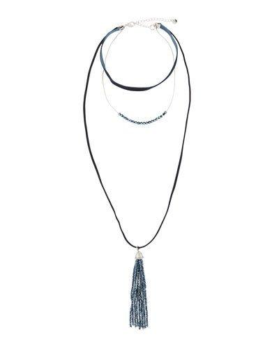 Blue Velvet Triple-layer Necklace