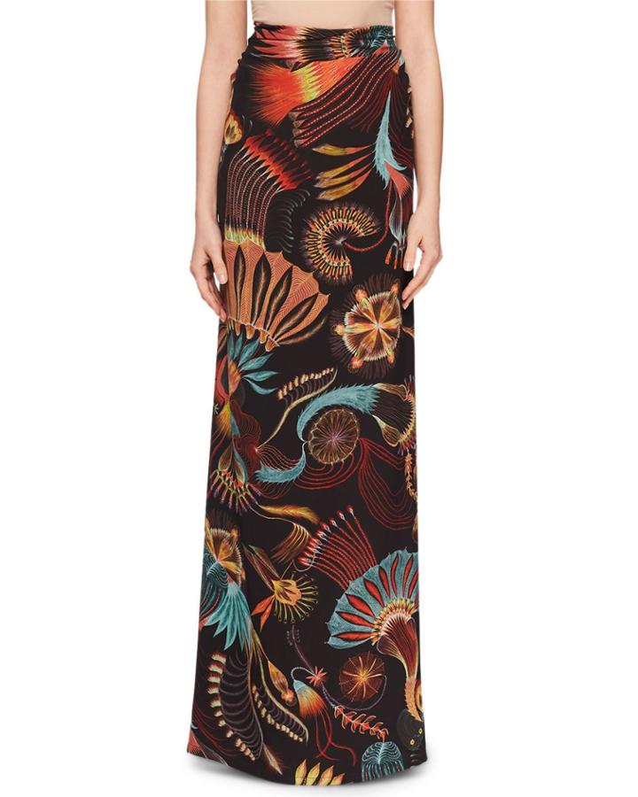 Sun-catcher Print Ruched Fishtail