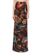 Sun-catcher Print Ruched Fishtail