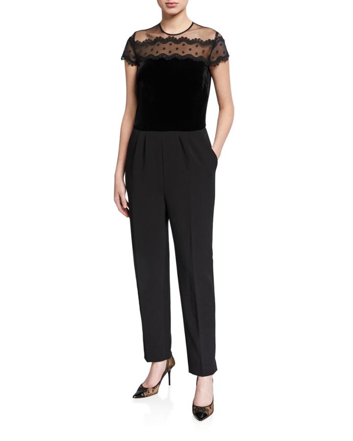 Everly Lace Top Short-sleeve Jumpsuit