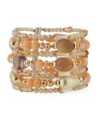 Multi-strand & Mixed Crystal Beaded Bracelet