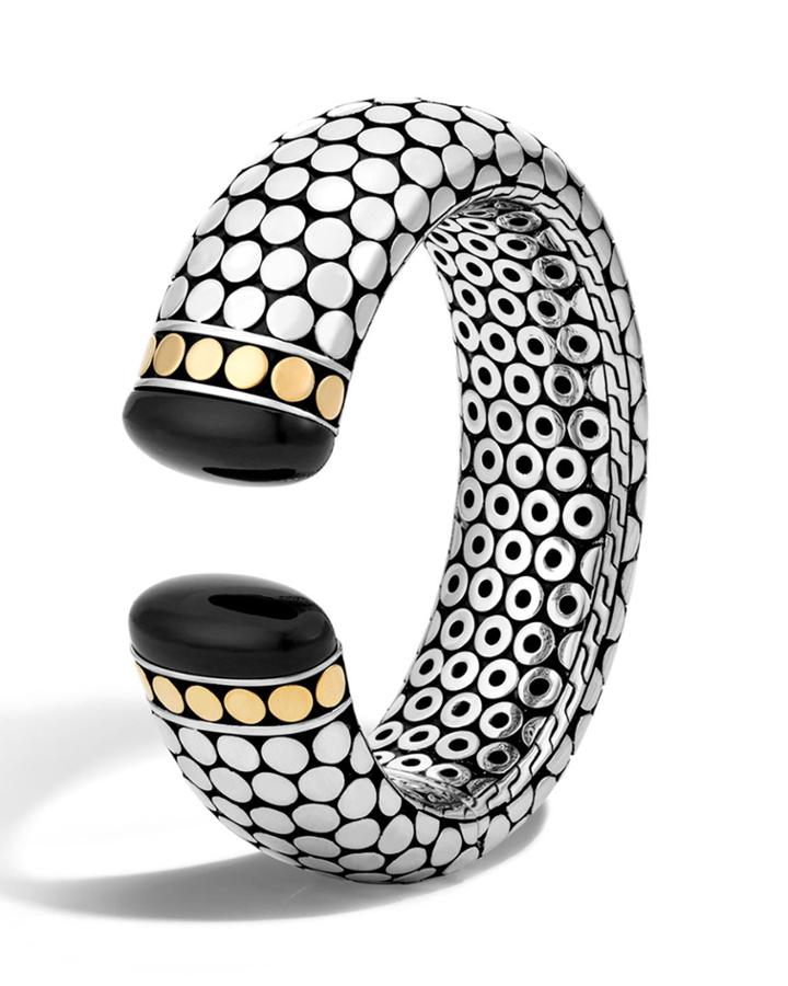 Dot Large Kick Cuff W/ Black Onyx,