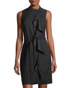 Ruffle-detail Crepe Dress