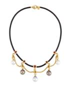 Prince Dimitri For Assael 18k Ruby & Mixed Pearl Rubber Cord Necklace, Women's