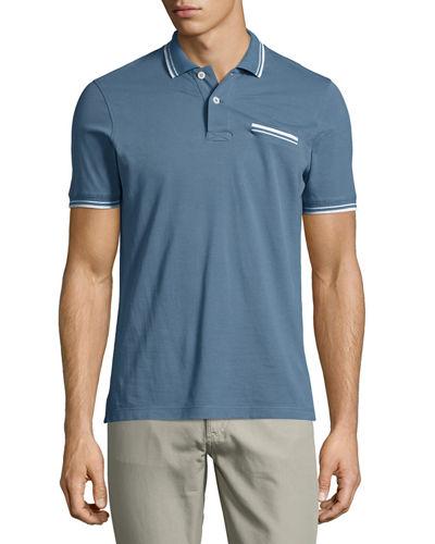 Tipped Cotton Pocket Polo