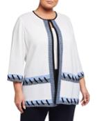 Plus Size Grommet Detail 3/4-sleeve Jacket
