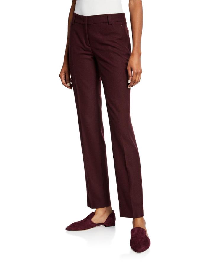 Stretch-wool Slim-leg Pants,
