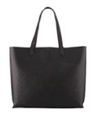 Large Saffiano Velvet-lined Shoulder Tote Bag