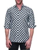 Men's Fibonacci Shaped Sport Shirt - Skull Glass White