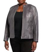 Plus Size Sadie Leather Biker Jacket