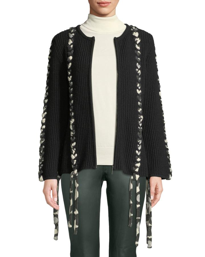 Sousi Zip-front Tie Cardigan