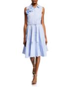 Sleeveless Embellished Striped