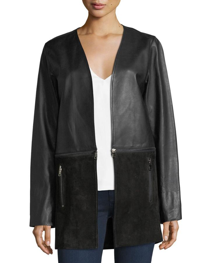 Emory Open-front Zip-off Leather &