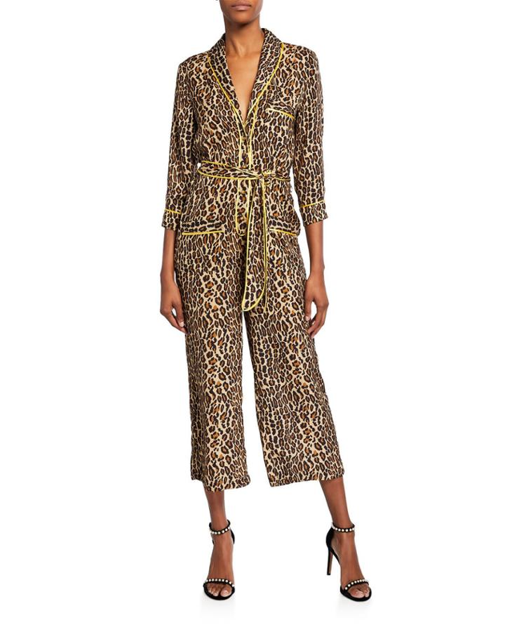 Beatnik Leopard-print Cropped Jumpsuit