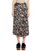 Wrap Tie-waist Marken Abstract-print Cotton