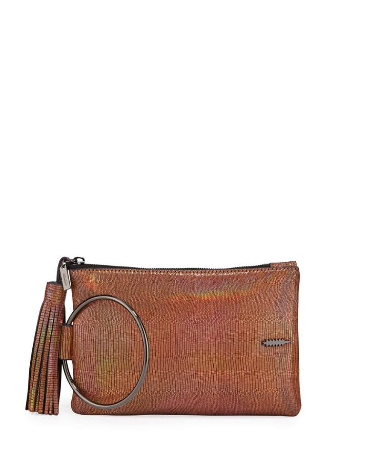 Nolita Iridescent Leather Ring Clutch Bag