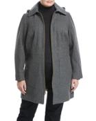 Zip-front A-line Wool-blend Coat
