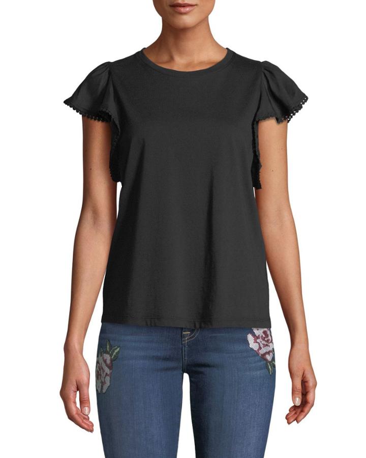 Broome Street Flutter-sleeve Top