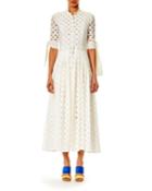 Button-front 3/4-sleeve Dotted