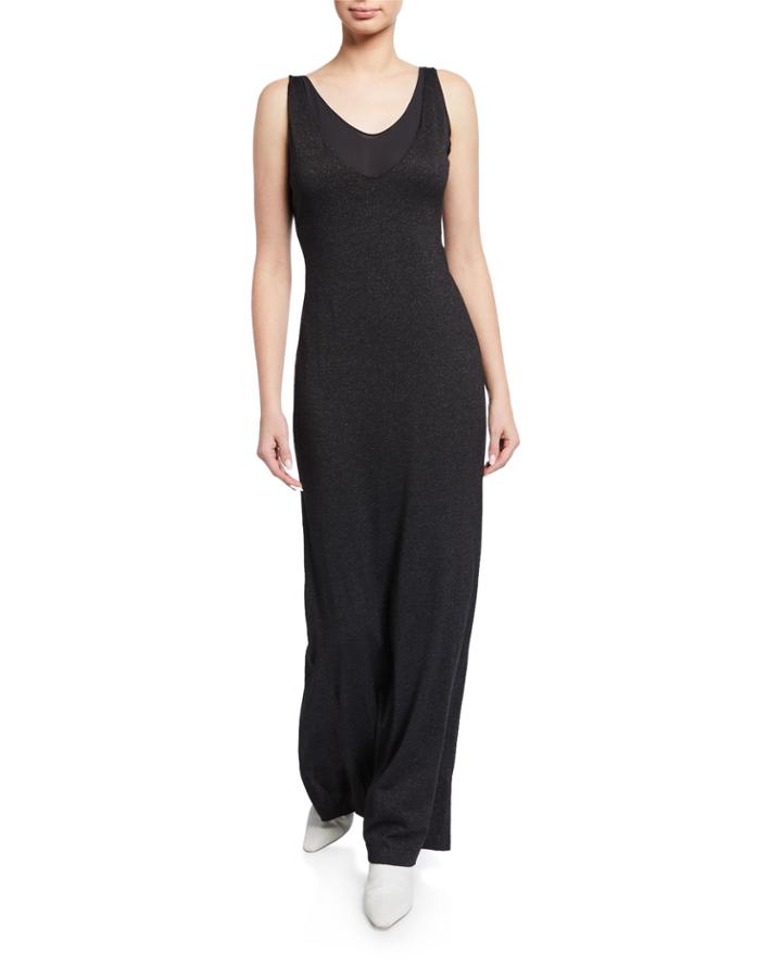 Plunge-back Column Gown