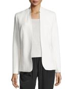 Danette Notched-collar Stretch Blazer Jacket, Winter White