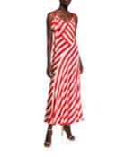 Striped Sleeveless Maxi Dress With Tie Detail