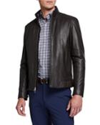 Men's Leather Zip-front Jacket
