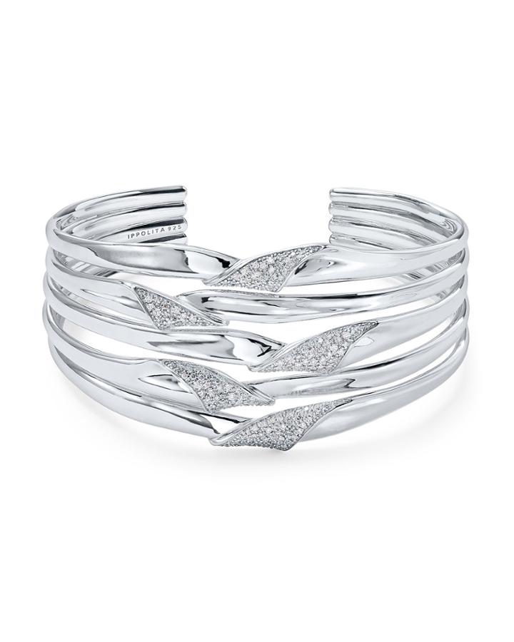 Stardust Pave 5-row Folded Ribbon Bracelet