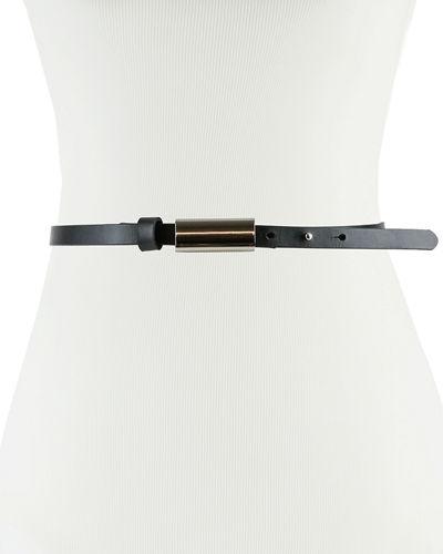 Skinny Leather Belt W/ Tube Buckle
