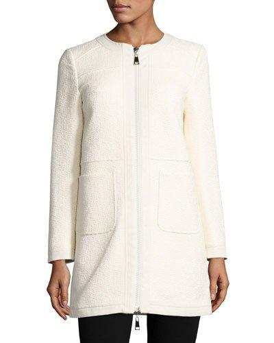 Freesia Tweed Collarless Reversible Coat