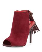 Felix Suede Peep-toe Tassel Bootie