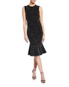 Sleeveless Crystal-embroidered Stretch-viscose Trumpet Cocktail Dress