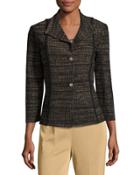 Two-button Knit Jacket, Brown/black