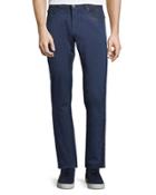 Luster-finish Straight-leg Pants