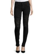 Emma Al Honeycomb-pattern Jeans, Black