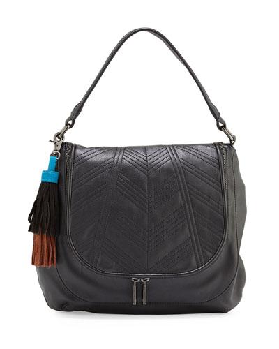 Gabby Faux-leather Hobo Bag, Black