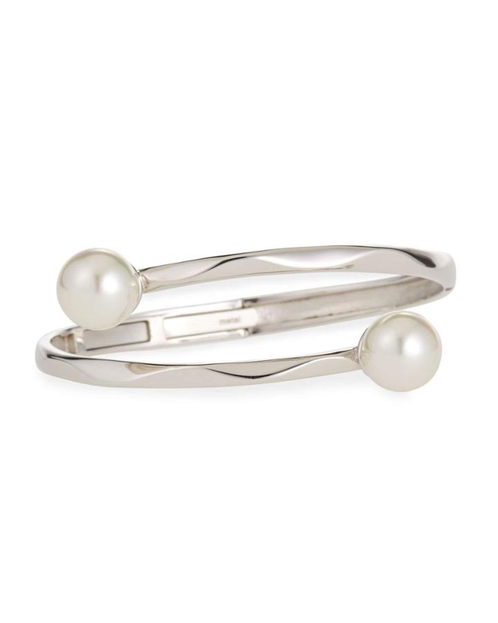 Ripple Sterling Silver Pearly Cuff Bracelet