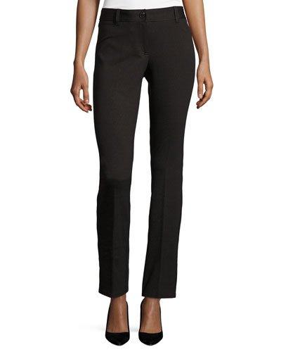 Textured Stretch-woven Pants, Black/brown