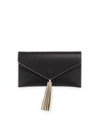 Contrast-tassel Envelope Clutch Bag