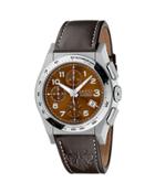 44mm Pantheon Xl Men's Automatic Watch W/ Leather