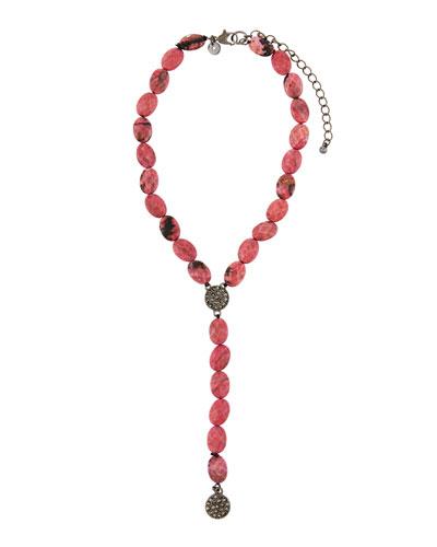 Semiprecious Y-drop Choker Necklace