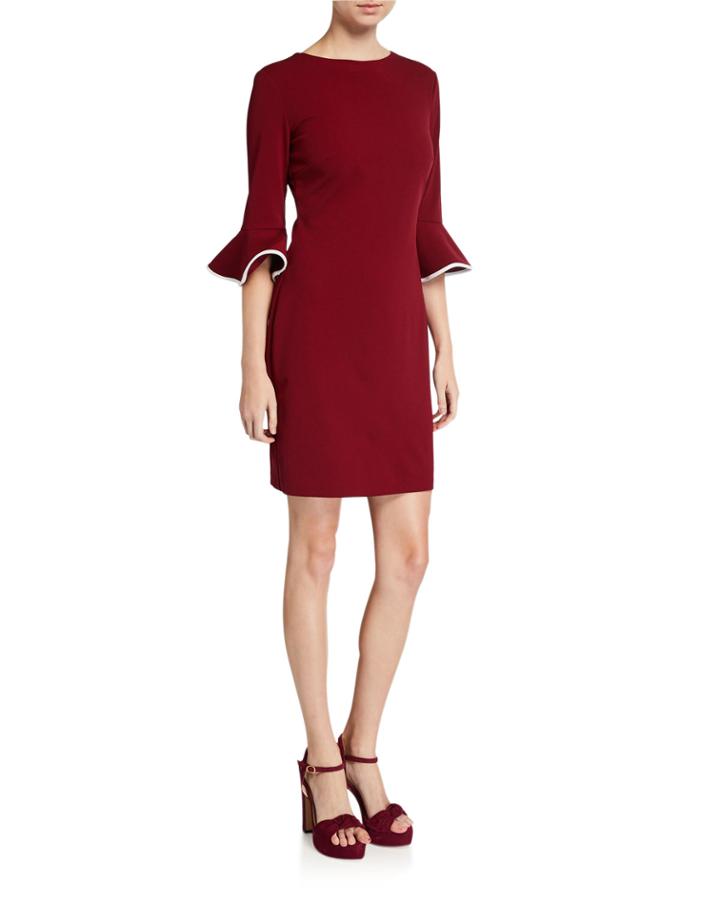 3/4-sleeve Ruffle-cuff