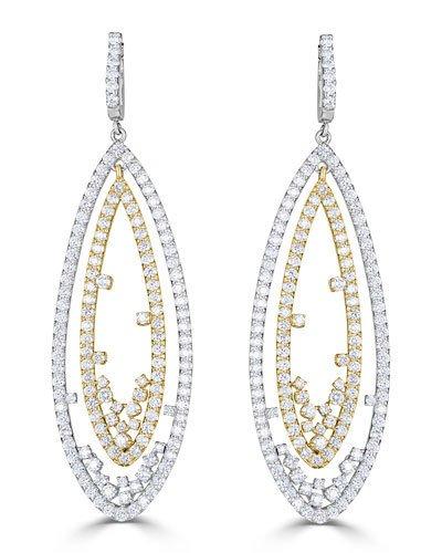 14k Two-tone Chandelier Diamond Earrings
