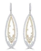 14k Two-tone Chandelier Diamond Earrings