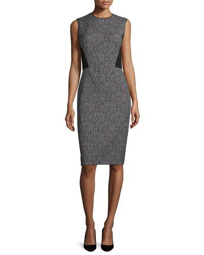 Marilyn Speckled Sleeveless Dress, Black/multi