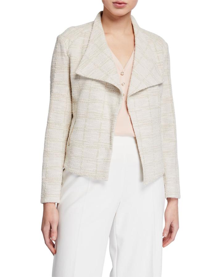 Metallic Tweed Flyaway Jacket