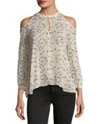 Long-sleeve Cold-shoulder Blouse
