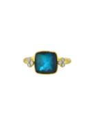 Provence 18k Labradorite & Onyx Doublet Ring W/ Diamonds,