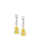Canary Cz Crystal Drop Earrings