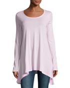Long-sleeve Asymmetric-hem Tunic